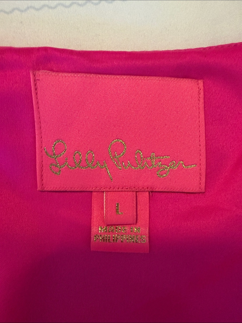 Lilly Pulitzer Hot Pink Tiered Mini Dress with Shoulder Ties size large - Picture 5 of 7